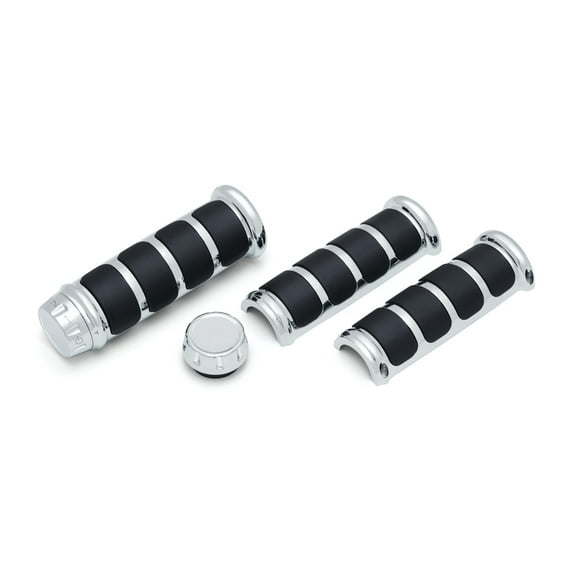 Kuryakyn 6780 Motorcycle Handlebar Accessory: ISO Grips for Harley-Davison Motorcycles with Heated Grips, Chrome, 1 Pair