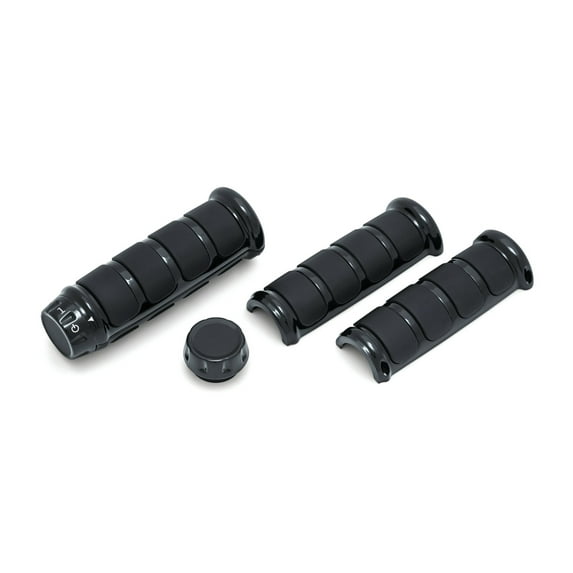Kuryakyn 6781 Motorcycle Handlebar Accessory: ISO Grips for Harley-Davison Motorcycles with Heated Grips, Gloss Black, 1 Pair
