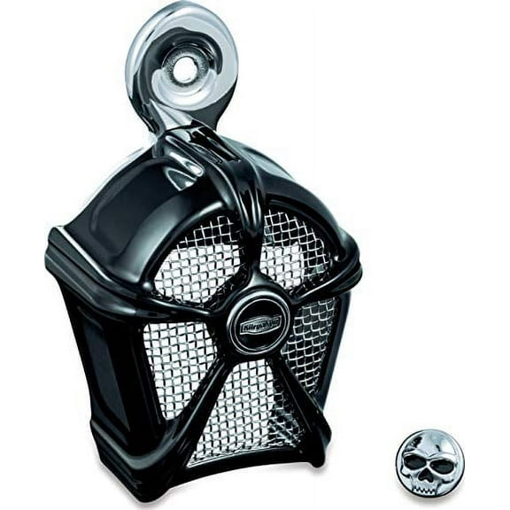 Kuryakyn 7297 Motorcycle Accessory: Mach 2 Horn Cover for 1995-2019 Harley-Davidson Motorcycles, Gloss Black with Chrome Mesh