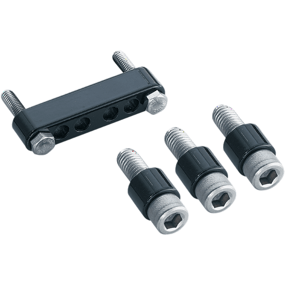 Kuryakyn 7509 Motorcycle Foot Control Component: Driver Floorboard Extension Spacers with Bolts for 2009-19 Harley-Davidson Motorcycles, Gloss Black