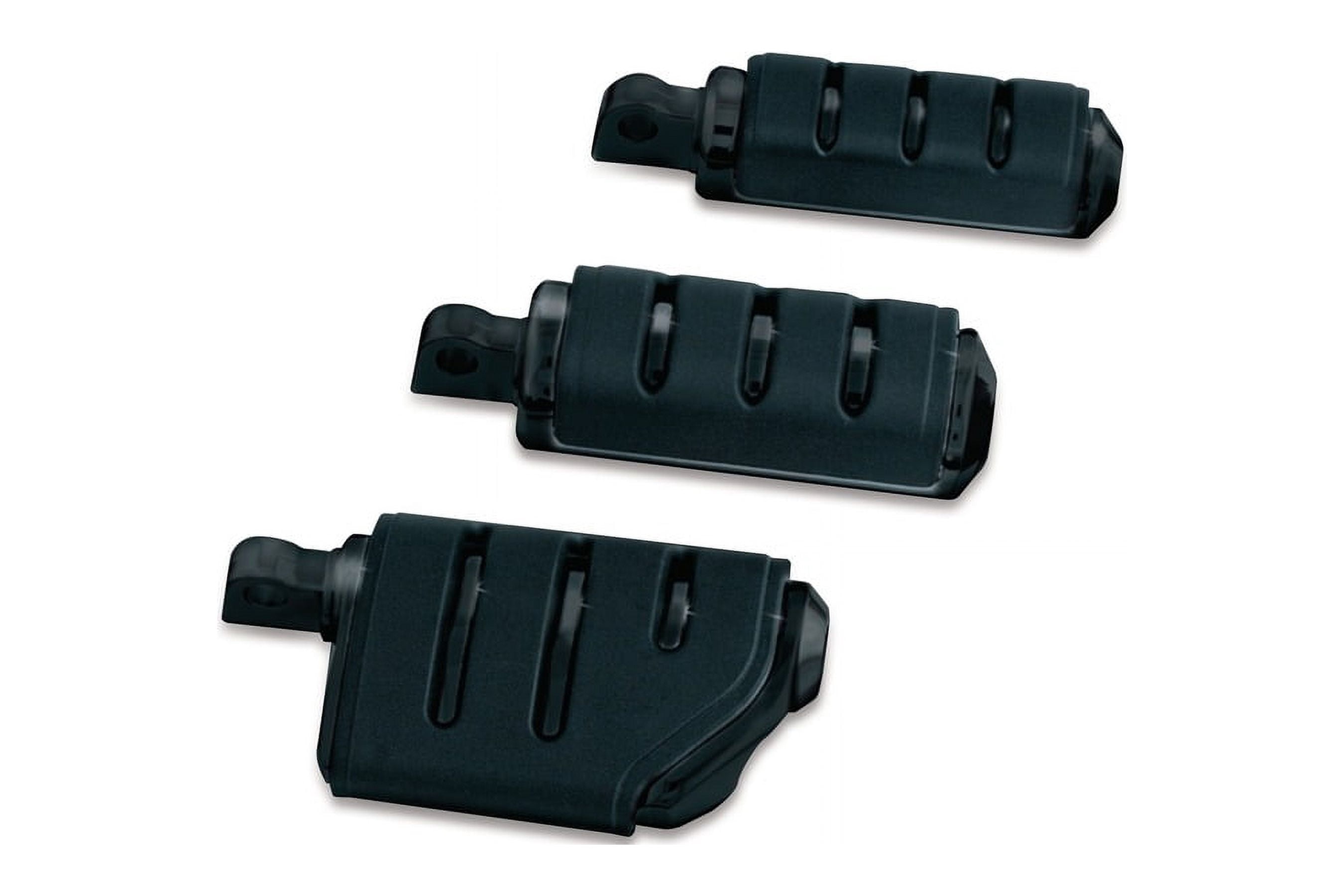 Kuryakyn 3599 Riot Motorcycle Footpegs - Satin Black, 1 Pair, Serrated Grip