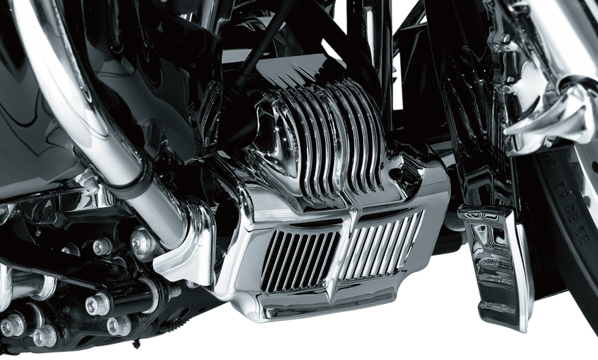 Kuryakyn 7784 Motorcycle Accent Accessory: Oil Cooler Cover for 2011-16 Harley-Davidson Touring Motorcycles, Chrome