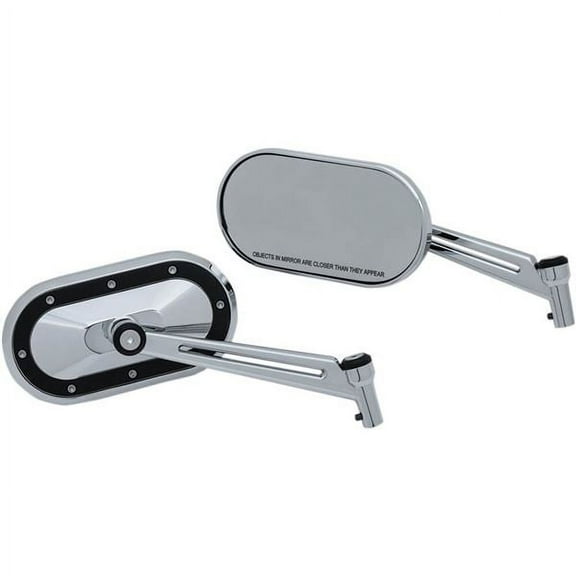 Kuryakyn Chrome Black Heavy Industry Mirrors Pair Motorcycle Harley Fits Indian