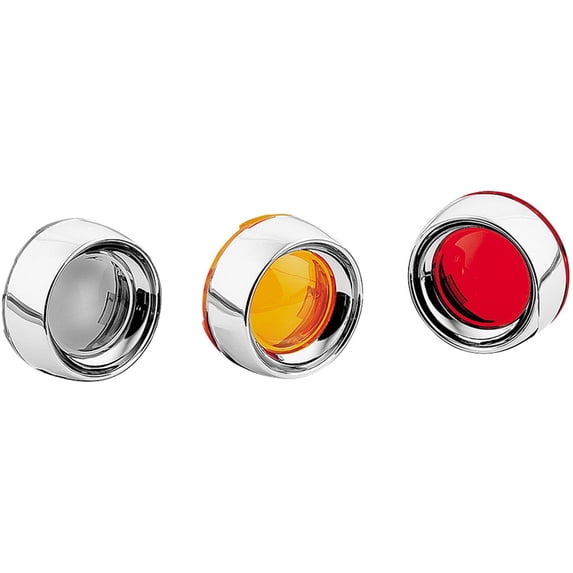 Kuryakyn Deep Dish Bezels With Lenses For Bullet Turn Signals Compatible For FLHCS Heritage Classic 114 2018 Street Motorcycle Accessories - Chrome / One Size