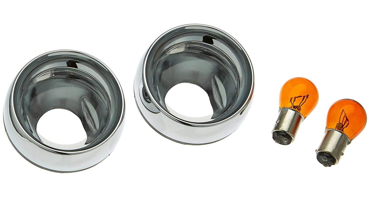 Kuryakyn Deep Dish Bezels With Smoke Lenses Red Light