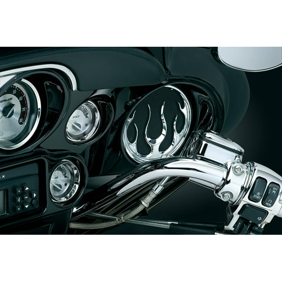 Kuryakyn Flame Speaker Grills, Chrome