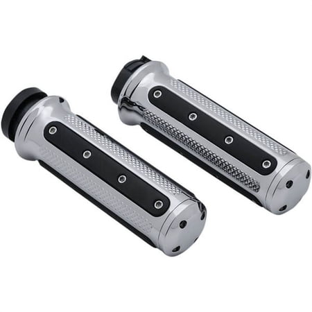 Kuryakyn Heavy Industry Grips, Cable Throttle, Chrome