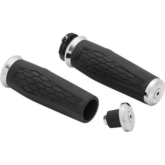 Kuryakyn 5920 Motorcycle Handlebar Accessory: Hex Grips with End Caps for D