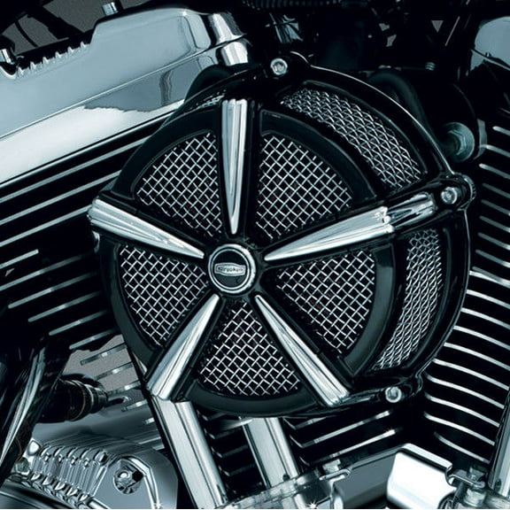 Kuryakyn Mach 2 Black and Chrome Air Cleaner for Custom Applications