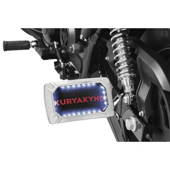 Kuryakyn Nova Curved Horizontal Mount Chrome License Plate Holder (3192)