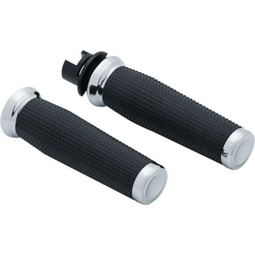 Kuryakyn Thresher Handlebar Grips For Throttle And Clutch: 2014-17 Indian Motorcycles, Chrome, 1 Pair 5944