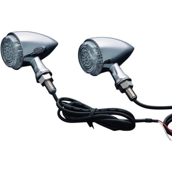 Kuryakyn Torpedo Indicator LED Amber/Red Lights Rear Run-Turn-Brake Chrome
