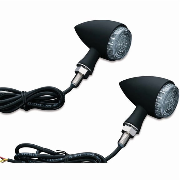 Kuryakyn Torpedo Lights, Multi-Function - Red with Gloss Black Housing