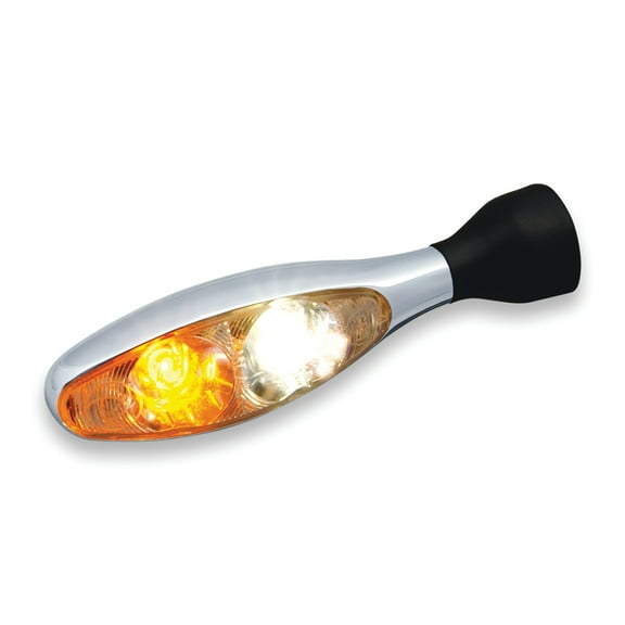 Kuryakyn by Kellermann, Micro 1000 PL, White/Amber, Chrome