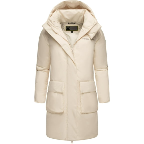 Marikoo Women's Mid-Length Winter Coat with Hood - Weather-Resistant - Nanami XVI