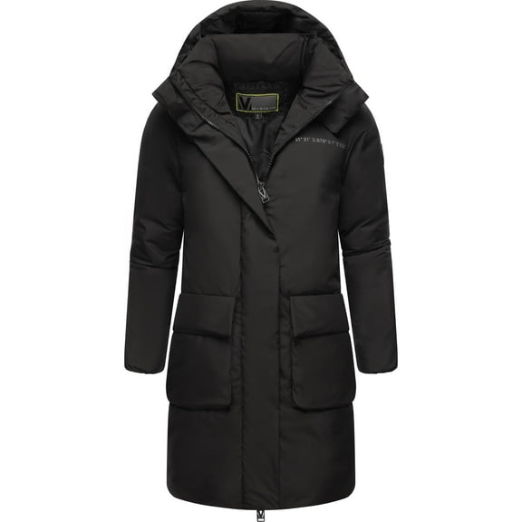 Marikoo Women's Mid-Length Winter Coat with Hood - Weather-Resistant - Nanami XVI