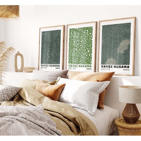 Kusama Inspired Piece Japanese Wall Art Abstract Gallery Decor, Poster Only