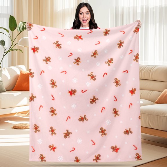 Kuscheln Christmas Holiday Blanket, Soft Warm Christmas Throw Blanket for Couch Bed Sofa, Cozy Flannel Winter Blanket Xmas Gift for Women Men Family, Festive Holiday Decorative Blanket