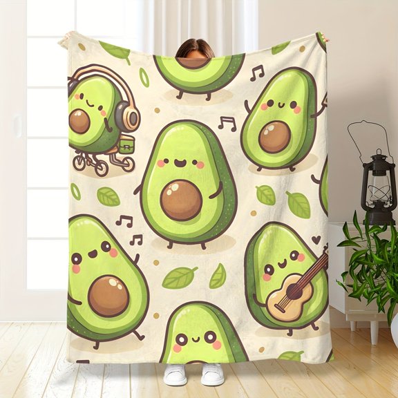 Kuscheln Fruit Throw Blanket, Cute Strawberry Watermelon Pineapple Fleece Blanket, Cozy Soft Blanket for Sofa Couch Bed Travel, Tropical Fruit Blanket for Kids Adults, Fun Summer Blanket Holiday Gift