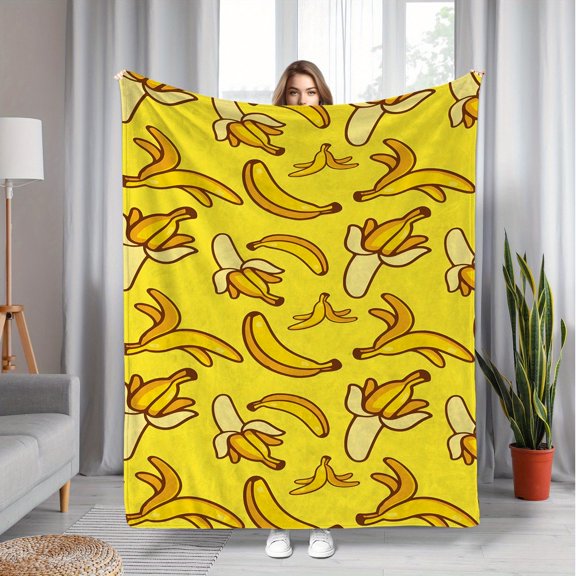 Kuscheln Fruit Throw Blanket, Cute Strawberry Watermelon Pineapple Fleece Blanket, Cozy Soft Blanket for Sofa Couch Bed Travel, Tropical Fruit Blanket for Kids Adults, Fun Summer Blanket Holiday Gift