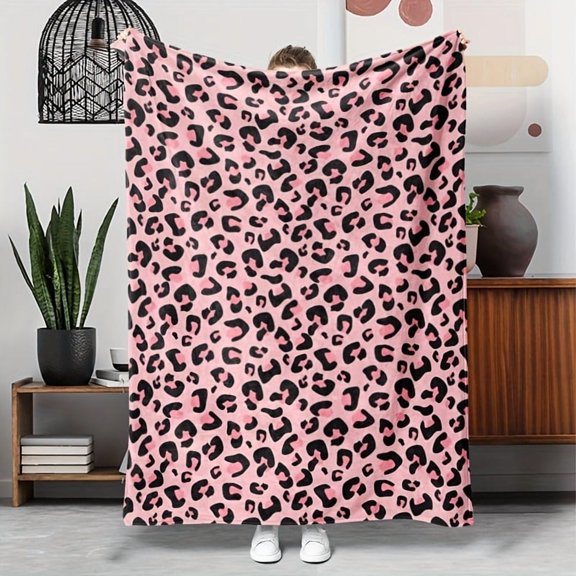 Kuscheln Leopard Print Blanket, Soft Animal Cheetah Print Flannel Throw Blankets, Warm Cozy Blanket for Sofa Couch Bed Travel, Stylish Leopard Home Décor Blanket, Gift for Women Adults Friends