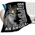 thumbnail image 1 of Kuscheln Wolf Blanket for Girls Boys Motivational Quotes Throw Blankets Wildlife Wolf Fleece Cozy Throws Warm Soft Fuzzy Stuffed Animal Plush Decor for Sofa Bed Gifts, 1 of 7