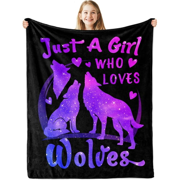 Kuscheln Wolf Gifts Blanket for Girls, Wolves Gift for Women, Wolf Themed Gifts/Stuff for Wolf Lover Blanket 50x60in