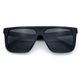 thumbnail image 1 of Kush Brush Logo Mens 90s Flat Top Horn Rim Plastic Urban Sunglasses [Shiny Black - Black], 1 of 8