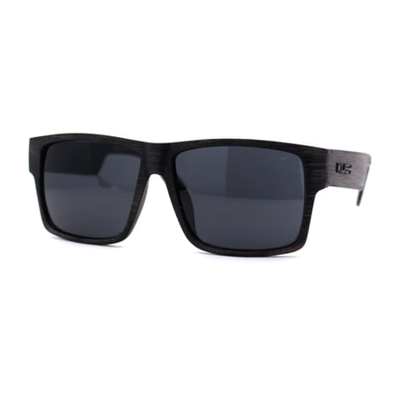 Kush Brushed Plastic Wood Grain Pattern Sport Horn Gangster Shade Brown