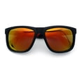 thumbnail image 1 of Kush Classic Matte Sport Horn Rim Plastic Color Mirror Sunglasses [Black Red - Orange Mirror], 1 of 8