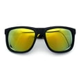 thumbnail image 1 of Kush Classic Matte Sport Horn Rim Plastic Color Mirror Sunglasses [Black Yellow - Yellow Mirror], 1 of 8