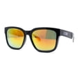 thumbnail image 1 of Kush Color Mirror Mens Oversize Horn Rim Hipster Sport Plastic Sunglasses Shiny Black - Orange Mirror, 1 of 4