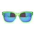 thumbnail image 1 of Kush Color Mirror Mens Sport Horn Rim Rectangle Plastic Sunglasses Dark Green - Teal Mirror, 1 of 4