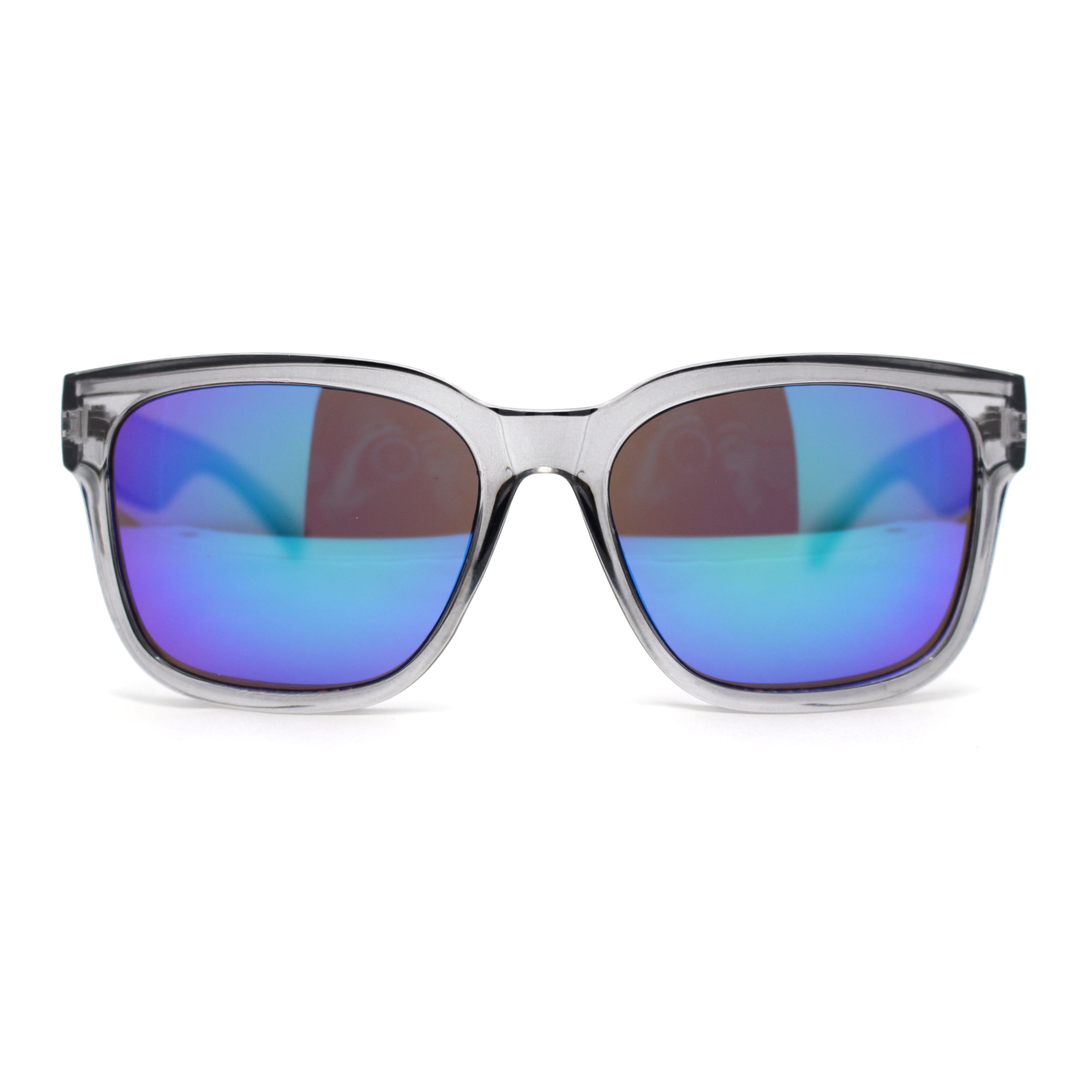 Kush Men’s Mirrored Sport Sunglasses – Horn Rim Slate Frame With UV Protection