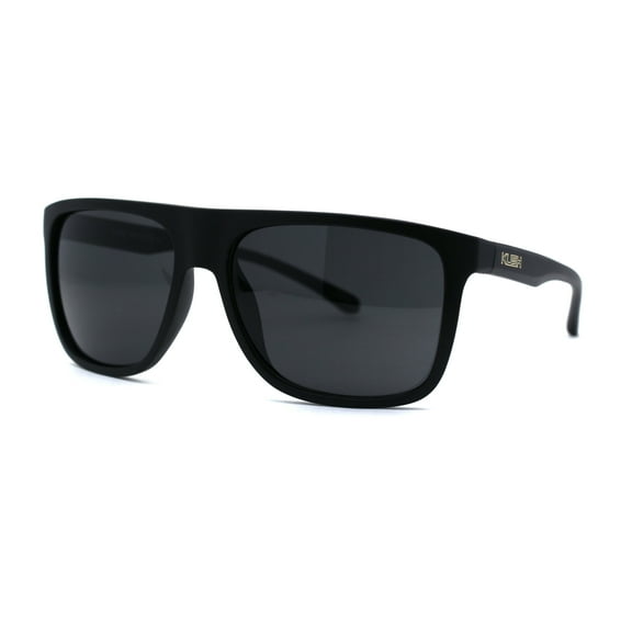 Kush Flat Top Horn Rim Thin Plastic Gangster Sunglasses Matte Black Gold