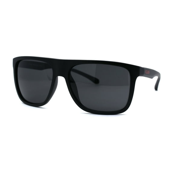 Kush Flat Top Horn Rim Thin Plastic Gangster Sunglasses Matte Black Red
