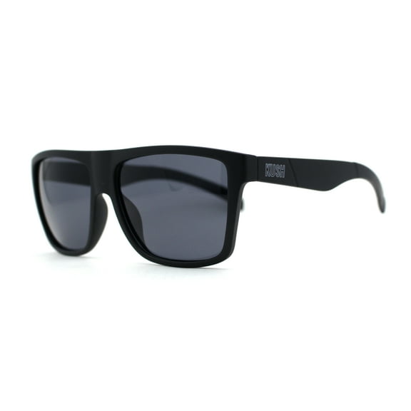 Kush Flat Top Horn Sport Plastic Sunglasses Matte Black