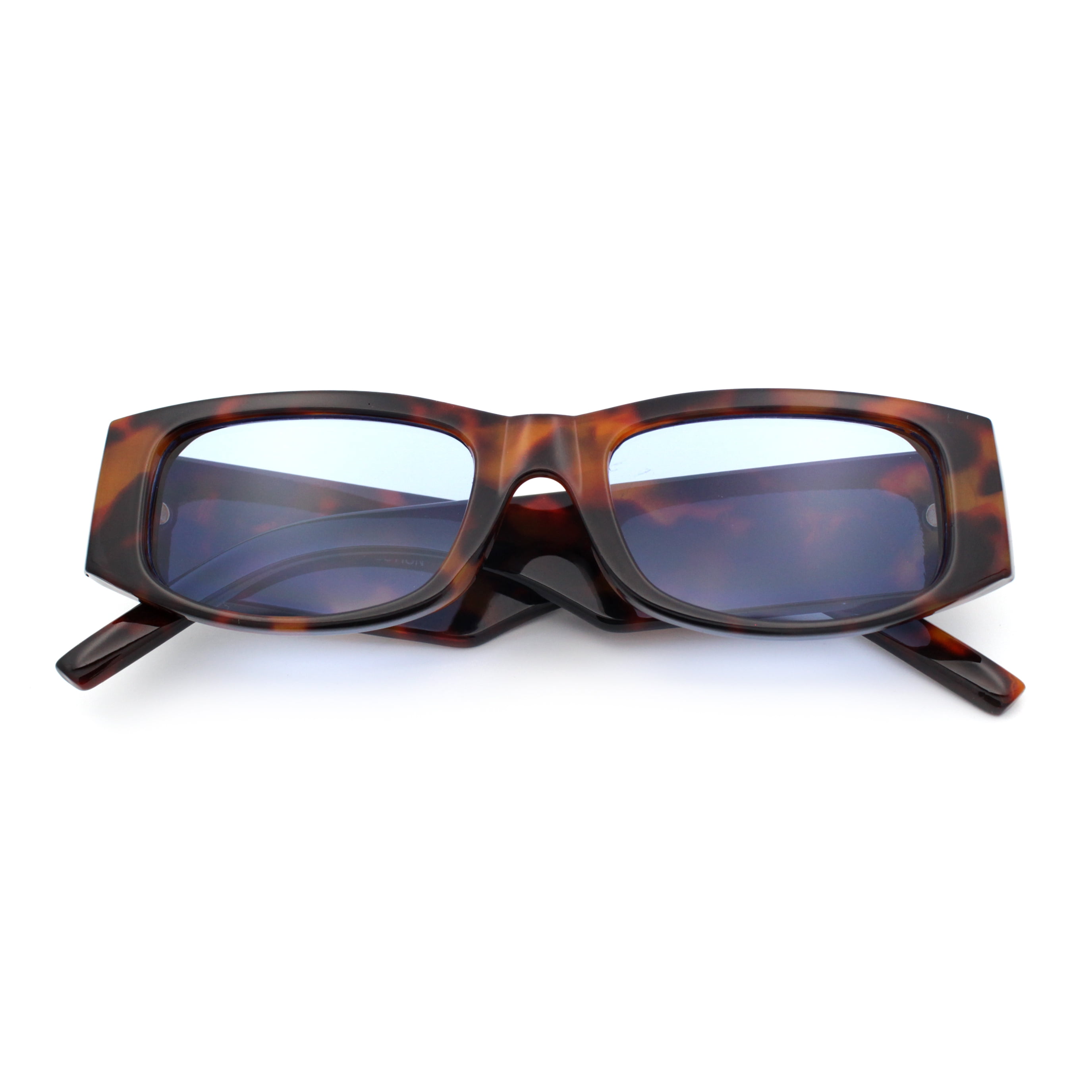 KUSH Wood Textured Sunglasses – Brown Square Frame With Teal Mirror Lenses - View #10