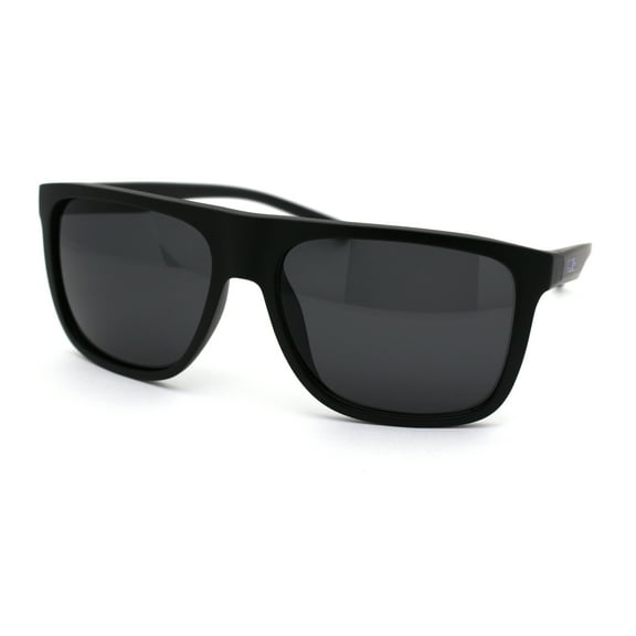Kush Mens All Black Cholo Gangster Flat Top Plastic Sunglasses Matte Black Blue