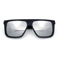 thumbnail image 1 of Kush Mens Color Mirror Flat Top Urban Fashion Horn Rim Sunglasses [Black - Silver Mirror], 1 of 8