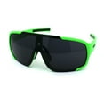thumbnail image 1 of Kush Mens Exposed Lens Racer Shield Plastic Sport Sunglasses Green, 1 of 4