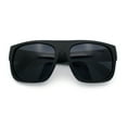 thumbnail image 1 of Kush Mens Flat Top Horn Rim Plastic All Black Gangster Shade Sunglasses Matte Black - Silver Logo, 1 of 7
