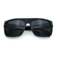 thumbnail image 1 of Kush Mens Flat Top Horn Rim Plastic All Black Gangster Shade Sunglasses Shiny Black - Gold Logo, 1 of 7