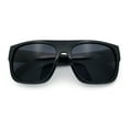 thumbnail image 1 of Kush Mens Flat Top Horn Rim Plastic All Black Gangster Shade Sunglasses Shiny Black - Silver Logo, 1 of 7