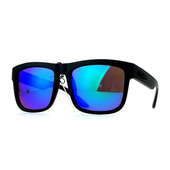 Kush Mens Mirror Lens Gangster Oversize Horn Rim Cholo Sunglasses Teal