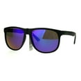thumbnail image 1 of Kush Mens Reflective Mirror Lens Rectangular Horned Sunglasses Purple Green, 1 of 4