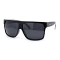 thumbnail image 1 of Kush Polarized Antiglare Flat Top All Black Oversized Rectangle Gangster Sunglasses Gloss - Silver Logo, 1 of 5