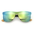 thumbnail image 1 of Kush Premium Mens Shield Horn Rim Mirror Lens Sunglasses Black Brown Yellow Mirror, 1 of 9