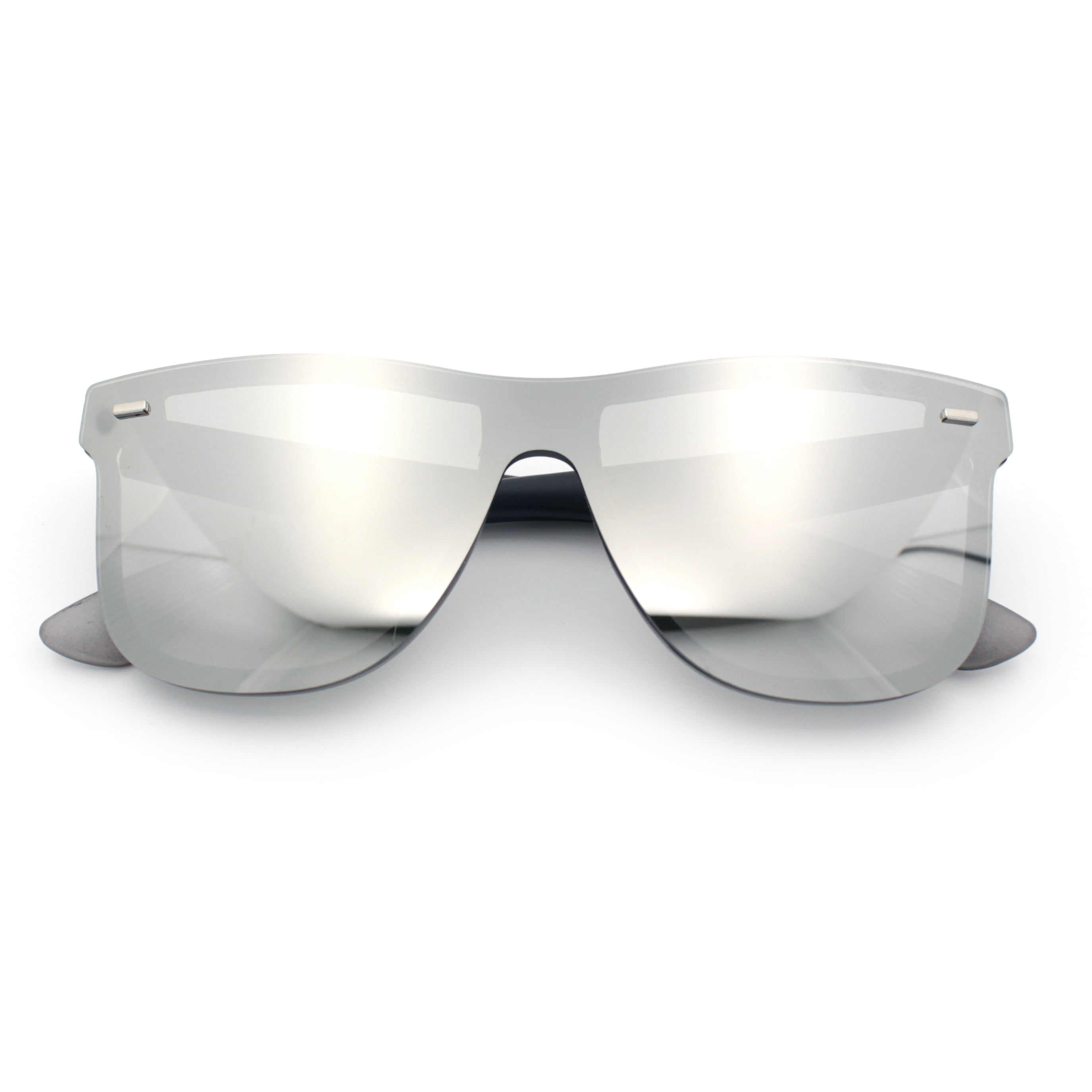 Kush Premium Mens Shield Horn Rim Mirror Lens Sunglasses  display picture 1