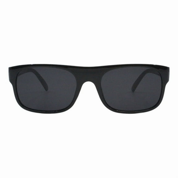 Kush Sunglasses Men's Shiny Black Oval Rectangular Lightweight Frame UV400